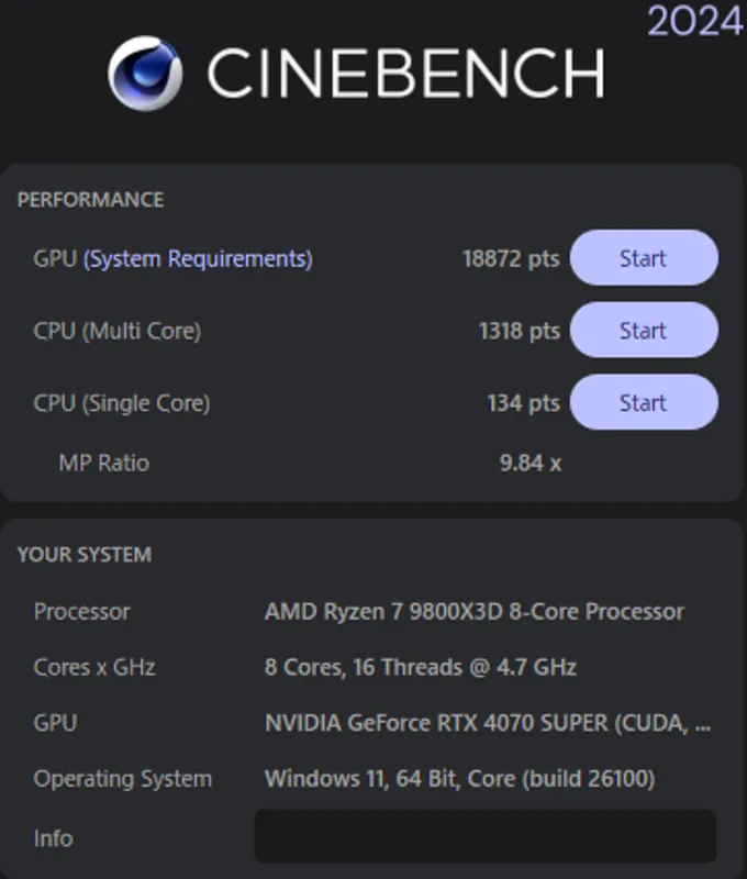 新PCでのCinebanch 2024の結果