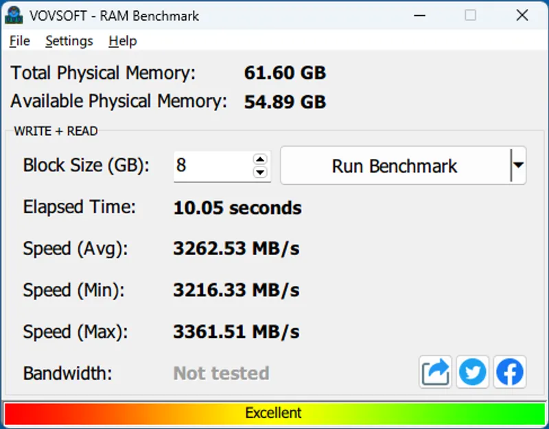 RAM Benchmark Memory Try It!でオーバークロックした場合 その1の結果